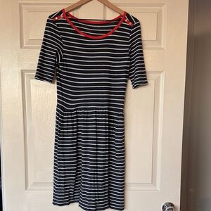 Navy and White Striped Dress